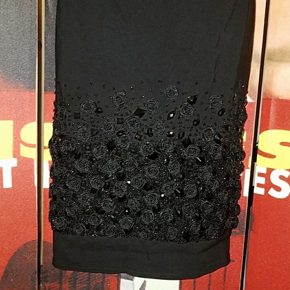 Tatyana Black Magic Dress Hand Craft Roses & Gems - Picture 4 of 8